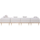  Meridian Laguna 142" Beige Resilient Water Resistant Fabric Upholstered 5 pc Outdoor Patio Modular Sectional IMAGE 4