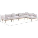  Meridian Laguna 142" Beige Resilient Water Resistant Fabric Upholstered 5 pc Outdoor Patio Modular Sectional IMAGE 5