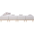  Meridian Laguna 142" Beige Resilient Water Resistant Fabric Upholstered 6 pc Outdoor Patio Modular Sectional IMAGE 4