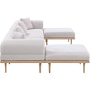  Meridian Laguna 142" Beige Resilient Water Resistant Fabric Upholstered 6 pc Outdoor Patio Modular Sectional IMAGE 3