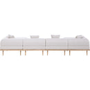  Meridian Laguna 142" Beige Resilient Water Resistant Fabric Upholstered 6 pc Outdoor Patio Modular Sectional IMAGE 4