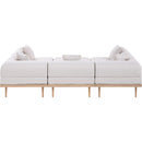  Meridian Laguna 106.5" Beige Resilient Water Resistant Fabric Upholstered 6 pc Outdoor Patio Modular Sectional IMAGE 4