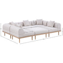  Meridian Laguna 106.5" Beige Resilient Water Resistant Fabric Upholstered 6 pc Outdoor Patio Modular Sectional IMAGE 5