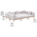  Meridian Laguna 106.5" Beige Resilient Water Resistant Fabric Upholstered 6 pc Outdoor Patio Modular Sectional IMAGE 6