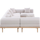  Meridian Laguna 142" Beige Resilient Water Resistant Fabric Upholstered 6 pc Outdoor Patio Modular Sectional IMAGE 3