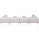  Meridian Laguna 142" Beige Resilient Water Resistant Fabric Upholstered 6 pc Outdoor Patio Modular Sectional IMAGE 4