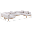 Meridian Laguna 142" Beige Resilient Water Resistant Fabric Upholstered 6 pc Outdoor Patio Modular Sectional IMAGE 5