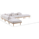 Meridian Laguna 142" Beige Resilient Water Resistant Fabric Upholstered 6 pc Outdoor Patio Modular Sectional IMAGE 5
