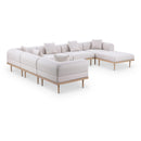  Meridian Laguna 142" Beige Resilient Water Resistant Fabric Upholstered 7 pc Outdoor Patio Modular Sectional IMAGE 1
