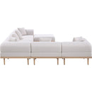  Meridian Laguna 142" Beige Resilient Water Resistant Fabric Upholstered 7 pc Outdoor Patio Modular Sectional IMAGE 3