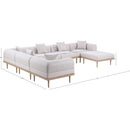  Meridian Laguna 142" Beige Resilient Water Resistant Fabric Upholstered 7 pc Outdoor Patio Modular Sectional IMAGE 5