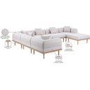  Meridian Laguna 142" Beige Resilient Water Resistant Fabric Upholstered 7 pc Outdoor Patio Modular Sectional IMAGE 6