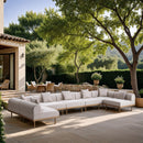  Meridian Laguna 177.5" Beige Resilient Water Resistant Fabric Upholstered 7 pc Outdoor Patio Modular Sectional IMAGE 2