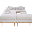 Meridian Laguna 177.5" Beige Resilient Water Resistant Fabric Upholstered 7 pc Outdoor Patio Modular Sectional IMAGE 3