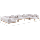  Meridian Laguna 177.5" Beige Resilient Water Resistant Fabric Upholstered 7 pc Outdoor Patio Modular Sectional IMAGE 5