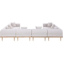  Meridian Laguna 142" Beige Resilient Water Resistant Fabric Upholstered 8 pc Outdoor Patio Modular Sectional IMAGE 4