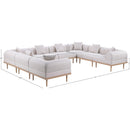  Meridian Laguna 142" Beige Resilient Water Resistant Fabric Upholstered 8 pc Outdoor Patio Modular Sectional IMAGE 5