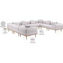  Meridian Laguna 142" Beige Resilient Water Resistant Fabric Upholstered 8 pc Outdoor Patio Modular Sectional IMAGE 6