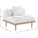  Meridian Laguna Cream Resilient Water Resistant Fabric Upholstered Outdoor Patio Modular Armless Chair IMAGE 5