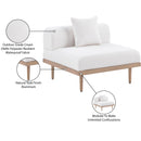  Meridian Laguna Cream Resilient Water Resistant Fabric Upholstered Outdoor Patio Modular Armless Chair IMAGE 6