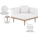  Meridian Laguna Cream Resilient Water Resistant Fabric Upholstered Outdoor Patio Modular Corner Chair IMAGE 6