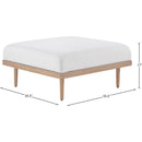  Meridian Laguna Cream Resilient Water Resistant Fabric Upholstered Outdoor Patio Ottoman IMAGE 3