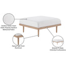  Meridian Laguna Cream Resilient Water Resistant Fabric Upholstered Outdoor Patio Ottoman IMAGE 4