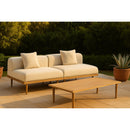  Meridian Laguna 71" Cream Resilient Water Resistant Fabric Upholstered 2 pc Outdoor Patio Modular Loveseat IMAGE 2