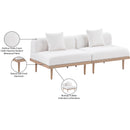  Meridian Laguna 71" Cream Resilient Water Resistant Fabric Upholstered 2 pc Outdoor Patio Modular Loveseat IMAGE 5