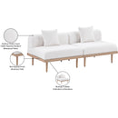  Meridian Laguna 71" Cream Resilient Water Resistant Fabric Upholstered 2 pc Outdoor Patio Modular Loveseat IMAGE 6