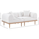  Meridian Laguna 71" Cream Resilient Water Resistant Fabric Upholstered 2 pc Outdoor Patio Modular Loveseat IMAGE 5