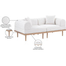  Meridian Laguna 71" Cream Resilient Water Resistant Fabric Upholstered 2 pc Outdoor Patio Modular Loveseat IMAGE 6