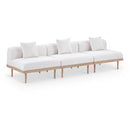  Meridian Laguna 106.5" Cream Resilient Water Resistant Fabric Upholstered 3 pc Outdoor Patio Modular Sofa IMAGE 1