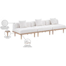  Meridian Laguna 106.5" Cream Resilient Water Resistant Fabric Upholstered 3 pc Outdoor Patio Modular Sofa IMAGE 5