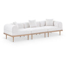  Meridian Laguna 106.5" Cream Resilient Water Resistant Fabric Upholstered 3 pc Outdoor Patio Modular Sofa IMAGE 1