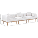  Meridian Laguna 106.5" Cream Resilient Water Resistant Fabric Upholstered 3 pc Outdoor Patio Modular Sofa IMAGE 5