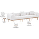  Meridian Laguna 106.5" Cream Resilient Water Resistant Fabric Upholstered 3 pc Outdoor Patio Modular Sofa IMAGE 6