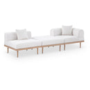  Meridian Laguna 106.5" Cream Resilient Water Resistant Fabric Upholstered 3 pc Outdoor Patio Modular Sofa IMAGE 1