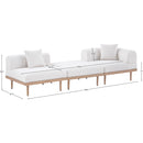  Meridian Laguna 106.5" Cream Resilient Water Resistant Fabric Upholstered 3 pc Outdoor Patio Modular Sofa IMAGE 5