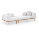  Meridian Laguna 106.5" Cream Resilient Water Resistant Fabric Upholstered 3 pc Outdoor Patio Modular Sofa IMAGE 1