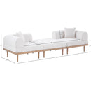  Meridian Laguna 106.5" Cream Resilient Water Resistant Fabric Upholstered 3 pc Outdoor Patio Modular Sofa IMAGE 5