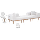  Meridian Laguna 106.5" Cream Resilient Water Resistant Fabric Upholstered 3 pc Outdoor Patio Modular Sofa IMAGE 6