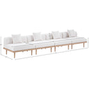  Meridian Laguna 142" Cream Resilient Water Resistant Fabric Upholstered 4 pc Outdoor Patio Modular Sofa IMAGE 5