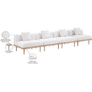 Meridian Laguna 142" Cream Resilient Water Resistant Fabric Upholstered 4 pc Outdoor Patio Modular Sofa IMAGE 6