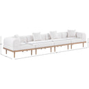  Meridian Laguna 142" Cream Resilient Water Resistant Fabric Upholstered 4 pc Outdoor Patio Modular Sofa IMAGE 5