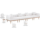  Meridian Laguna 142" Cream Resilient Water Resistant Fabric Upholstered 4 pc Outdoor Patio Modular Sofa IMAGE 6