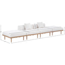  Meridian Laguna 142" Cream Resilient Water Resistant Fabric Upholstered 4 pc Outdoor Patio Modular Sofa IMAGE 5