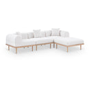  Meridian Laguna 106.5" Cream Resilient Water Resistant Fabric Upholstered 4 pc Outdoor Patio Modular Sectional IMAGE 1