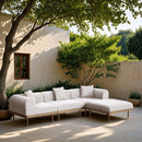  Meridian Laguna 106.5" Cream Resilient Water Resistant Fabric Upholstered 4 pc Outdoor Patio Modular Sectional IMAGE 2