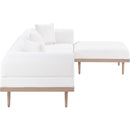  Meridian Laguna 106.5" Cream Resilient Water Resistant Fabric Upholstered 4 pc Outdoor Patio Modular Sectional IMAGE 3